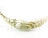 Vintage Basket, fixer upper, Shabby chic decor, nautical decor, Canoe,Centerpiece, Primitive, balls,whimsical, modern rustic
