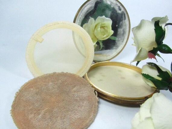 Vintage make-up Compact, gold Compact, Collectibl… - image 4