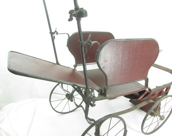 Antique  Carriage, Bloch Go Cart, Victorian Carriage, Baby Buggy, Photo Prop, Philadelphia Baby Carriage Factory