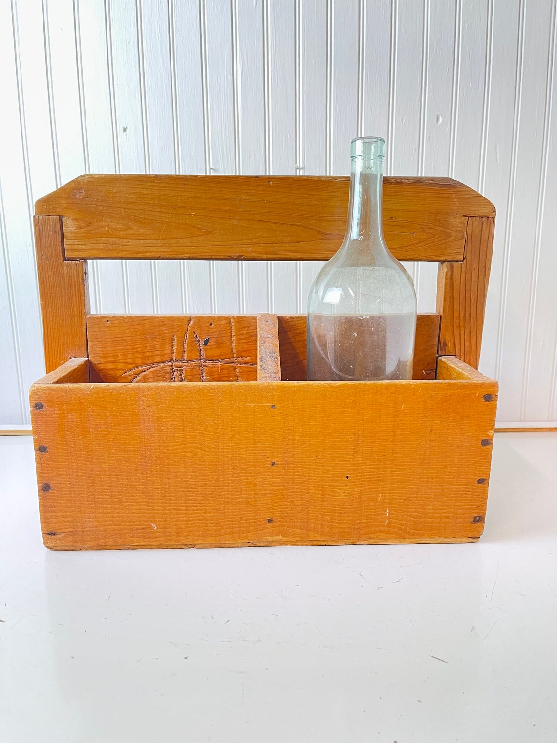 Wood Tool Box Picnic Caddy Vintage Box Tool Caddy Wood Etsy