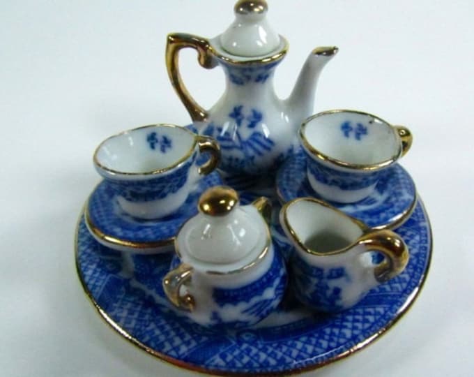 Miniature Tea Set Doll Tea Set China Tea Set Porcelain Tea Etsy