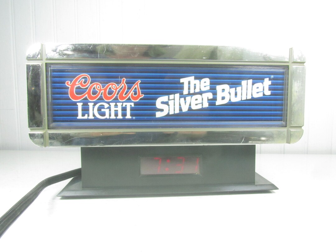 Vintage Coors Light Cash Register Sign and Clock, Man Cave