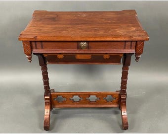 Antique Sewing Table, Unique Side Table, Victorian Antique, Farmhouse decor, Sewing Cabinet, sewing table with drawers, Eastlake Antique