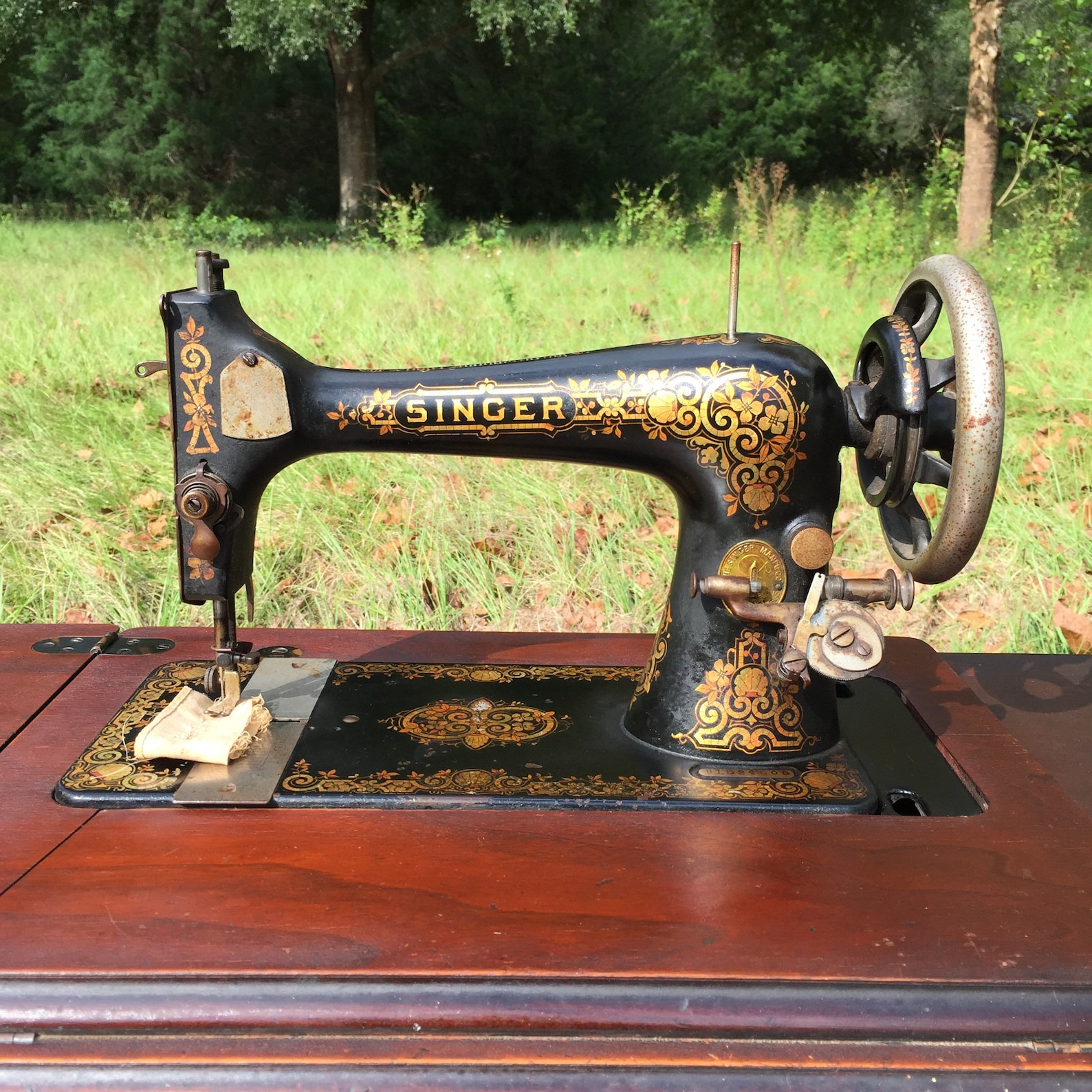 Antique Treadle Singer Sewing Machine Model 27 Black And Etsy