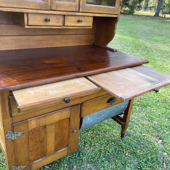 Antique Bakers Cabinet Kitchen Wood Possum Antique Bakers Cabinet Kitchen, Antique Bakers Cabinet With Flour Bin