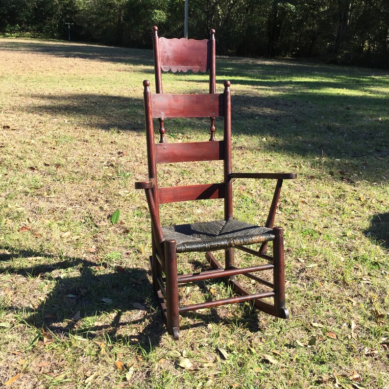 Antique Rocking Chair High Back Rocking Chair Antique Etsy
