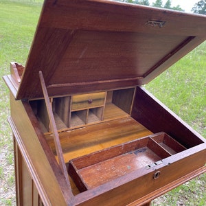 Antique Davenport Desk, slant top desk, ship captains desk, home office desk, primitive Desk image 5