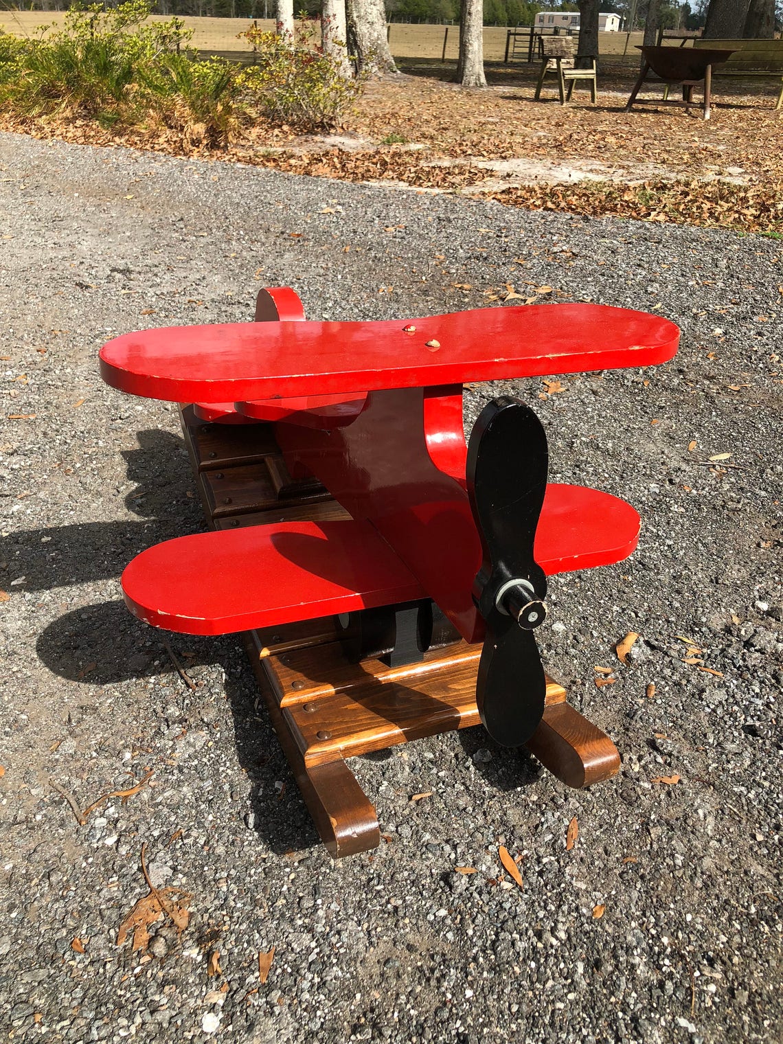 Wood Rocking Airplane Farmhouse Riding Toy Vintage Horse | Etsy