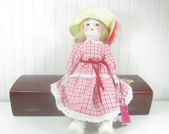 Porcelain Doll, House Of Art, Musical Doll, Vintage toy, vintage doll, collectible doll, Original Box, Blonde Blue Eyes