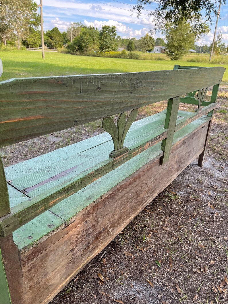 Antique Wood Bench European Storage Bench Entryway - Etsy