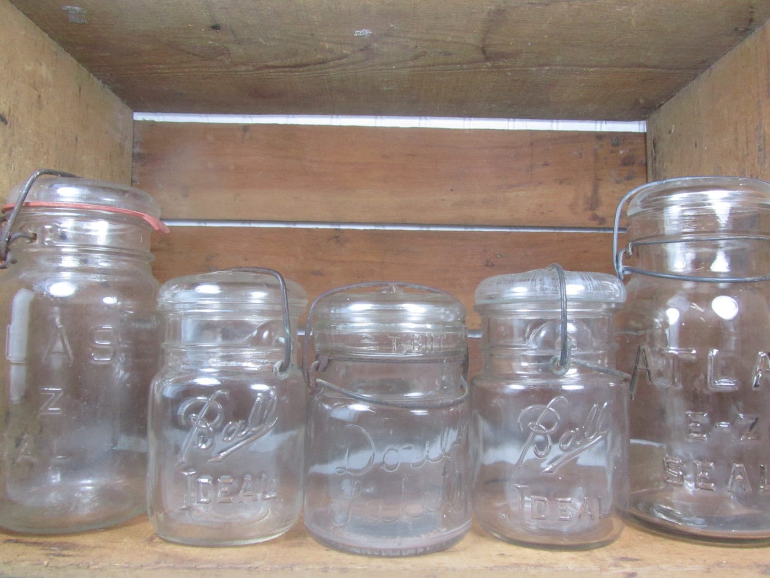 Vintage Mason Jar Canning Jars canisters ball jar atlas Etsy
