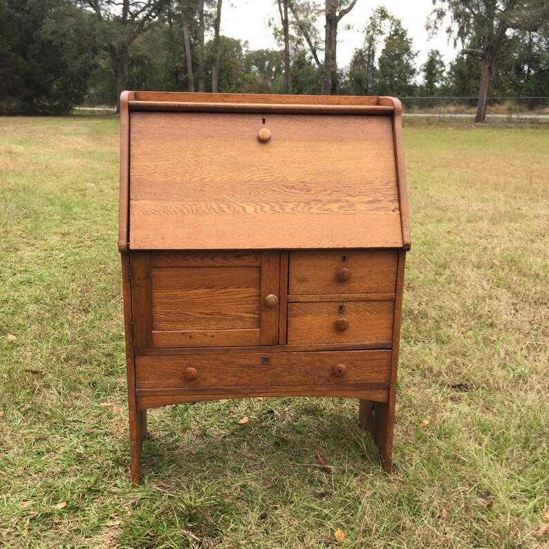 Antique Secretary Desk Mission craftsman style furniture Etsy