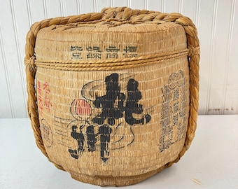 Sake barrel, sake crock, jug, decanter,antique bottle, Japanese antique jug, Demijon,wine bottle,decanter, antique Asian decor,Demijohn'