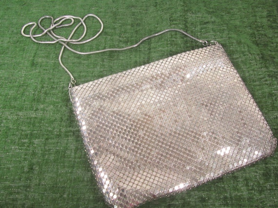 Vintage Silver Mesh purse, purse, bag, formal pur… - image 1