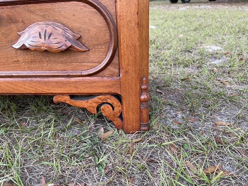 Antique Chest of Drawers Carved Wood Drawer Handles Solid Etsy