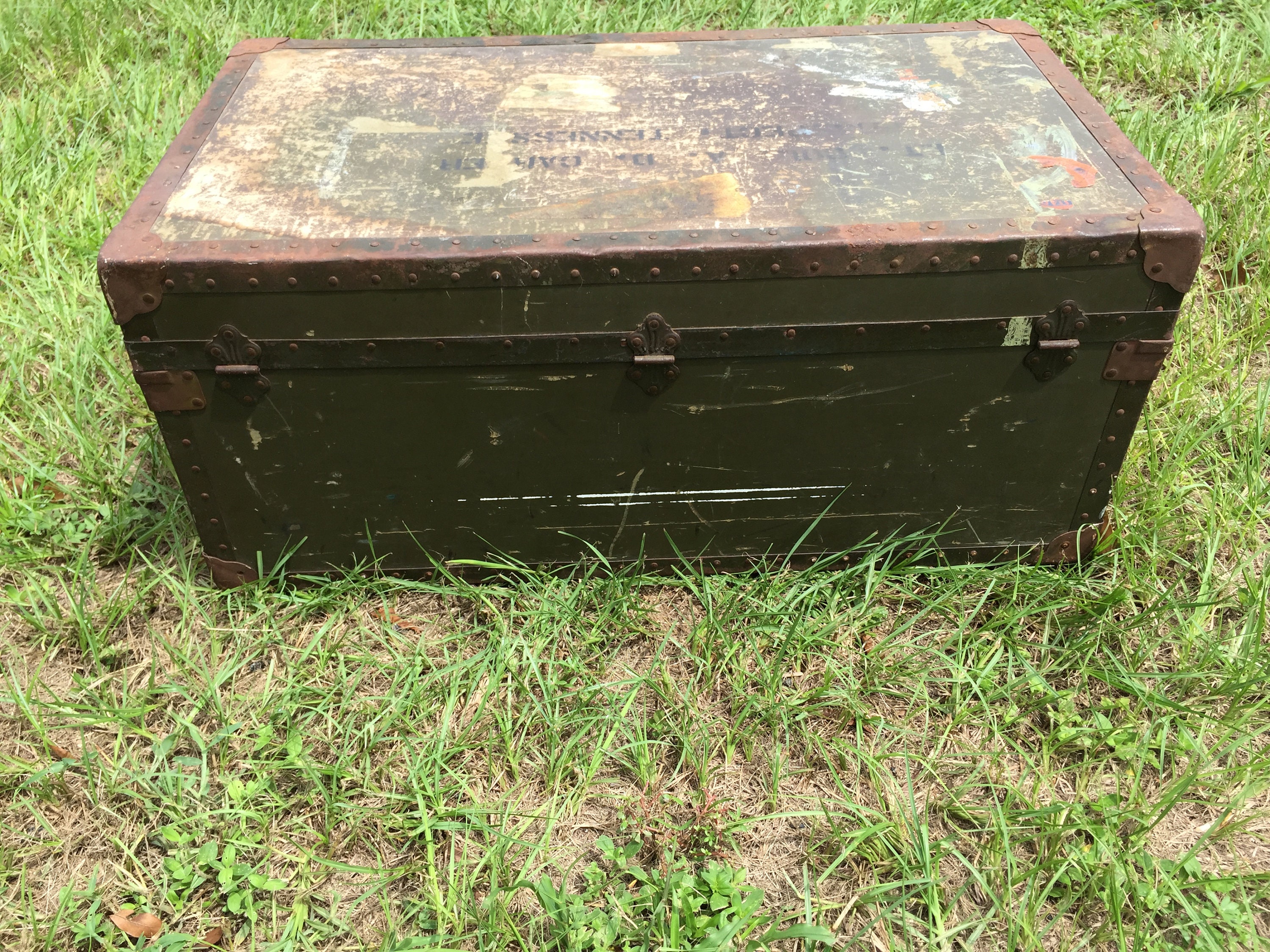 Vintage Foot Locker Metal Storage Trunk - antiques - by owner -  collectibles sale - craigslist