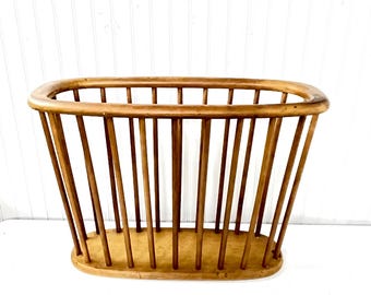 Wood Magazine Holder, mid century, magazine rack, El Segundo, organizer, signed ,stamped, craft rack, bathroom decor, wood rack