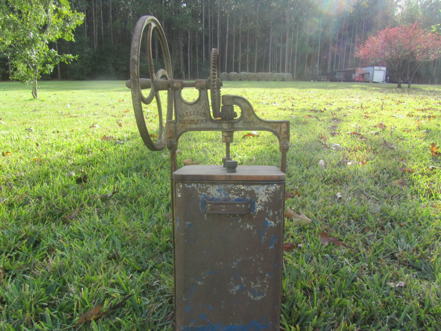Antique Dazey Butter Churn, Metal Butter Churn, Metal Box
