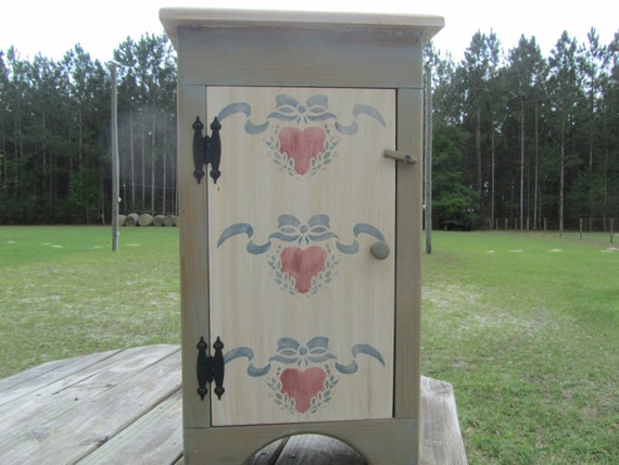 Shabby chic wall cabinet, French Country, Wood Cabinet, Rustic Decor, farmhouse decor, Red, medicine cabinet, kitchen cabinet