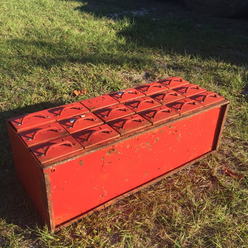 Metal drawer Vintage metal drawer box storage Etsy