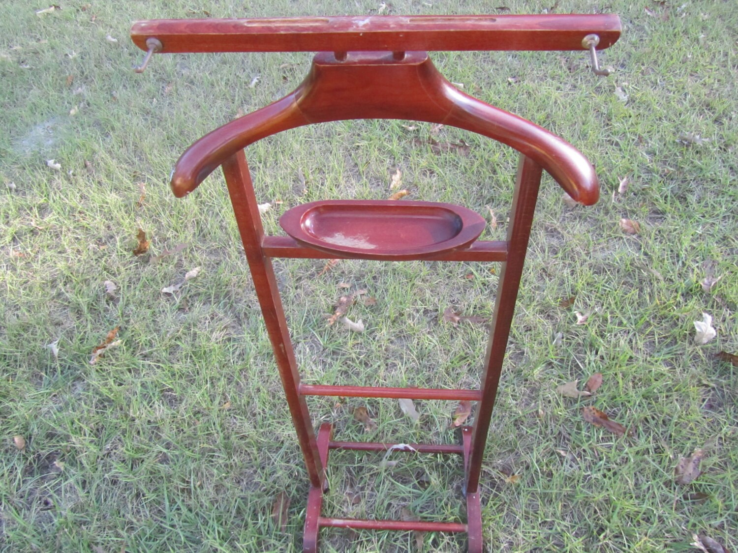Vintage Valet Stand Butler Stand change Holder clothes Hanger Suit Stand French Country farmhouse mid Century Dark Wood Shop Display Etsy