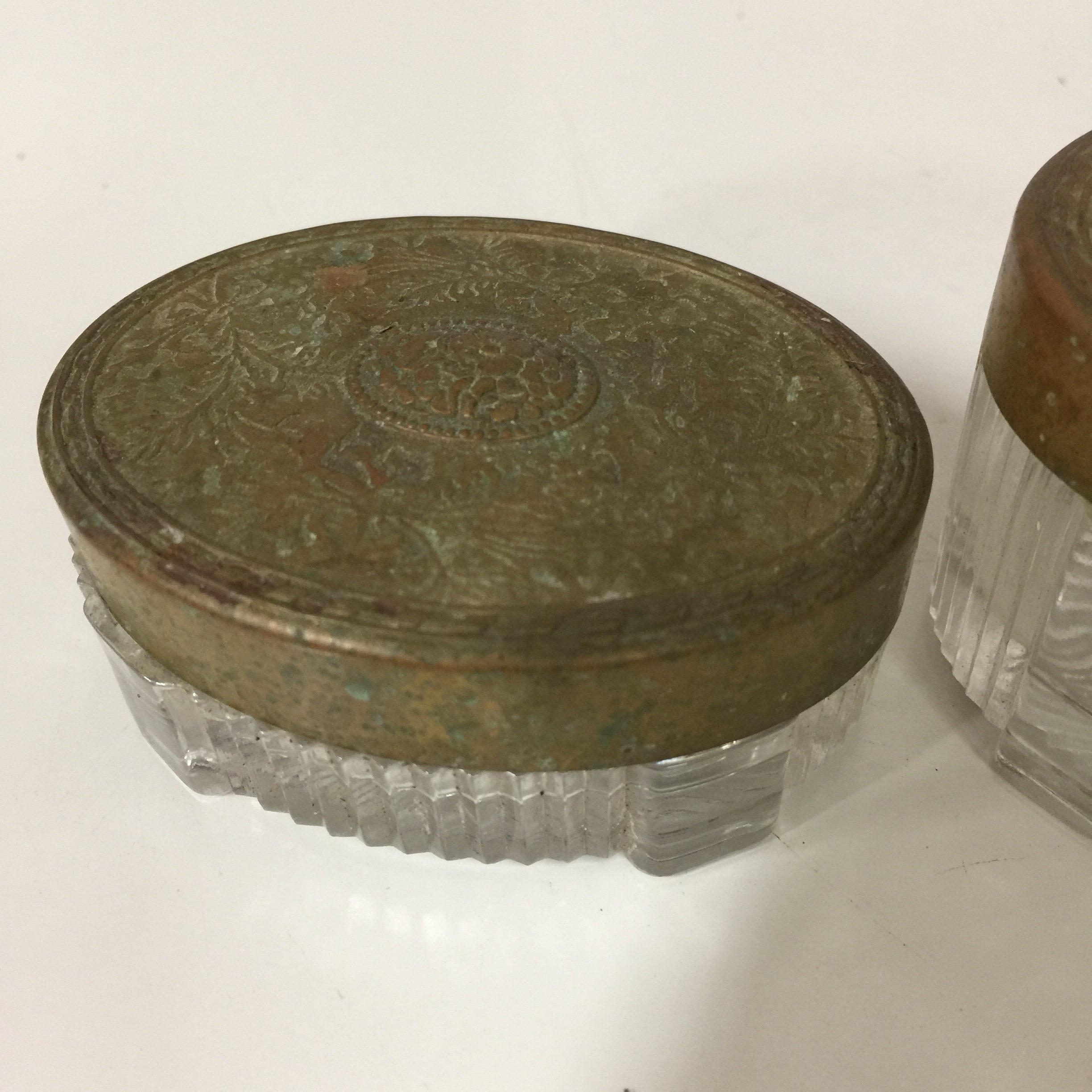 Vintage Powder Jar Powder Tin Set Art Deco Powder Jar Etsy