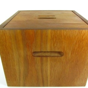 DANISH MODERN ice bucket, square ice bucket, mid century ice bucket, wood ice bucket, outdoor decor, bar ware,
