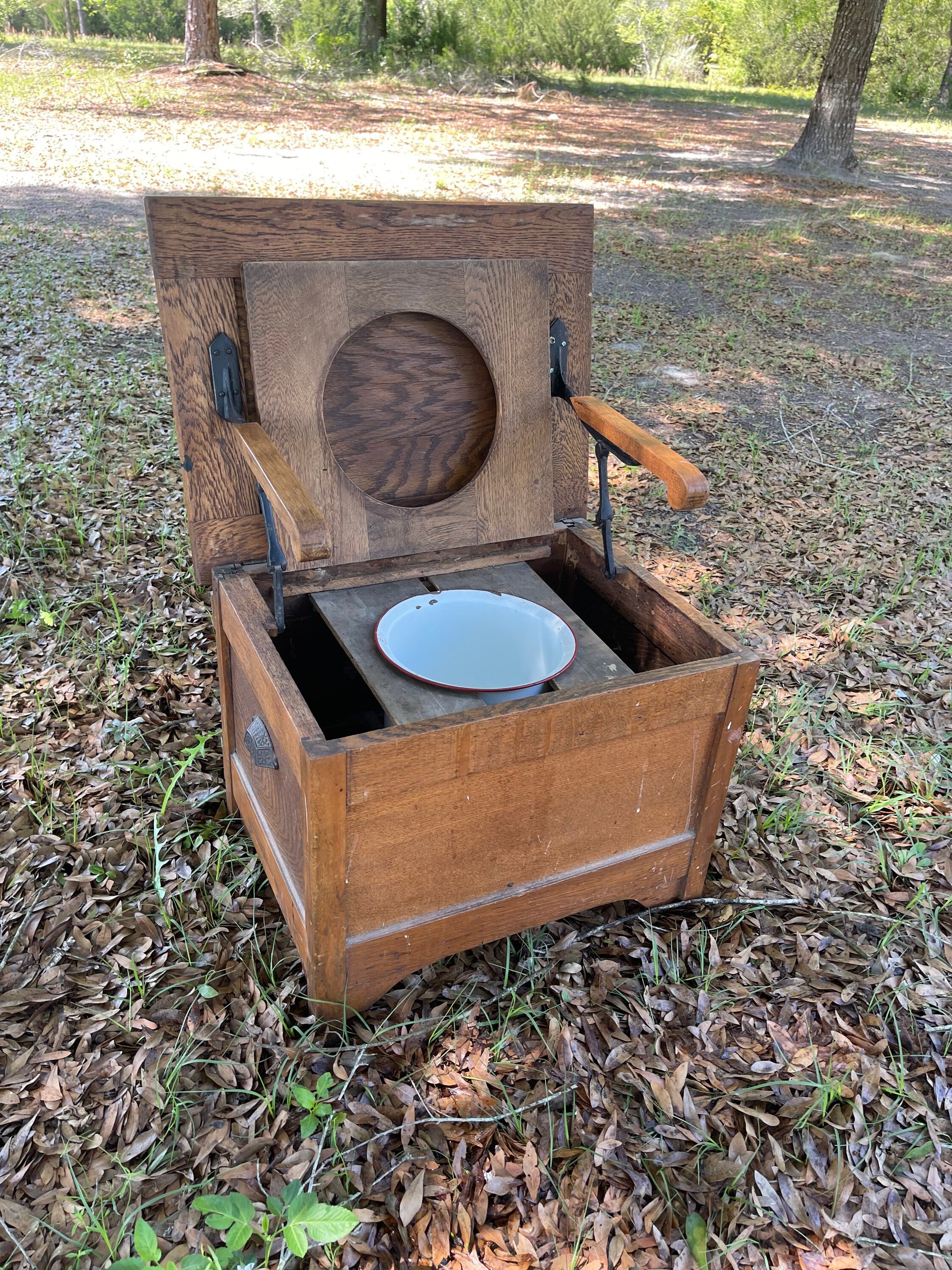 Antique wooden toilet chair deals