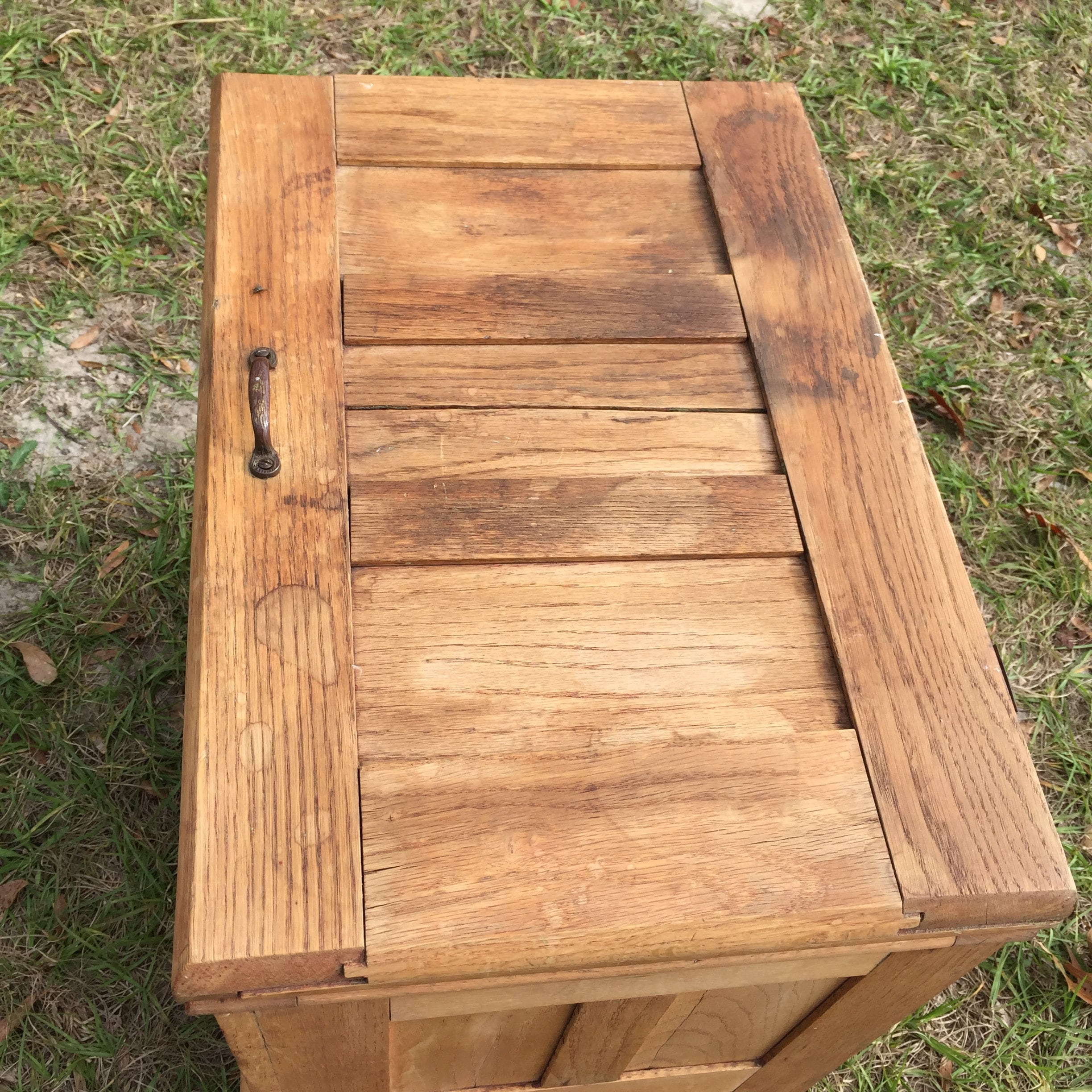 Antique Ice Box, Oak Ice Box, Tin Lined Ice Box, Farmhouse