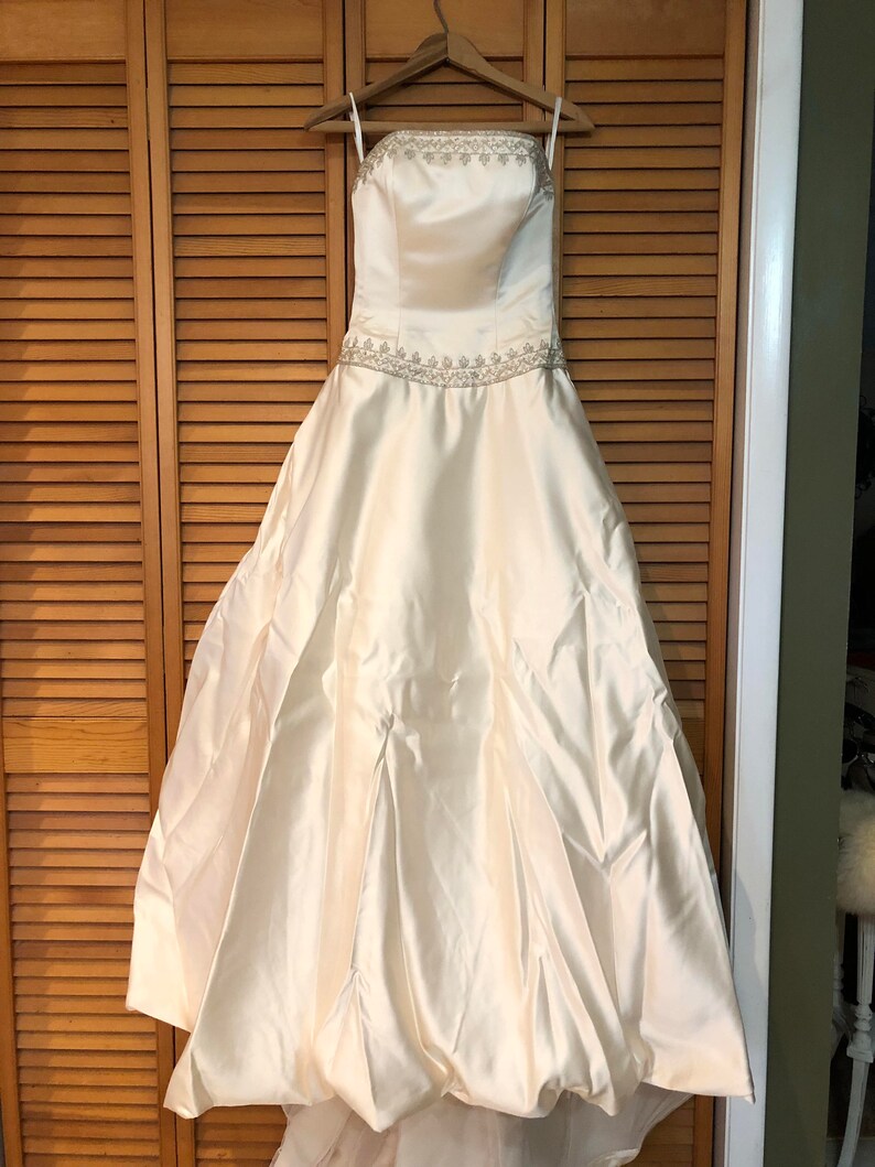 Vintage Etsy Wedding Dress Strapless Dress cream Dress Etsy