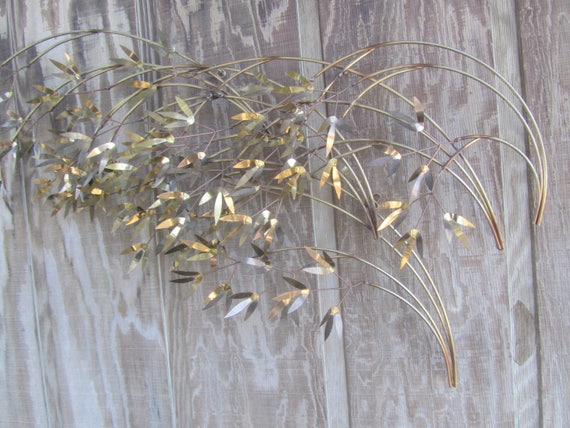 Curtis Jere Sculpture, Metal Leaf Sculpture, Vintage Metal
