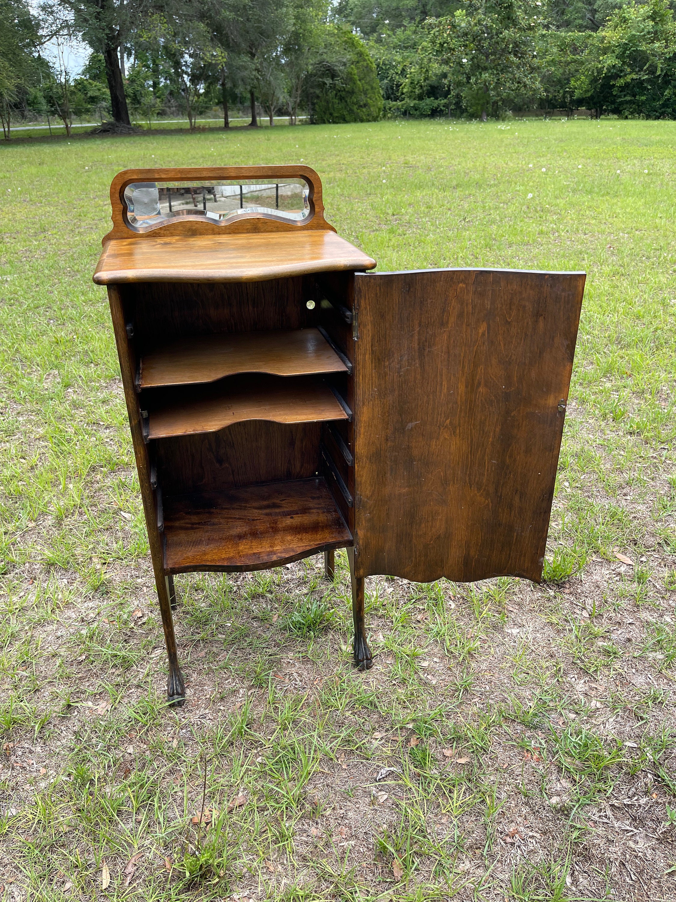 Antique Sheet Music Cabinet, Record Cabinet, Side Table, Storage