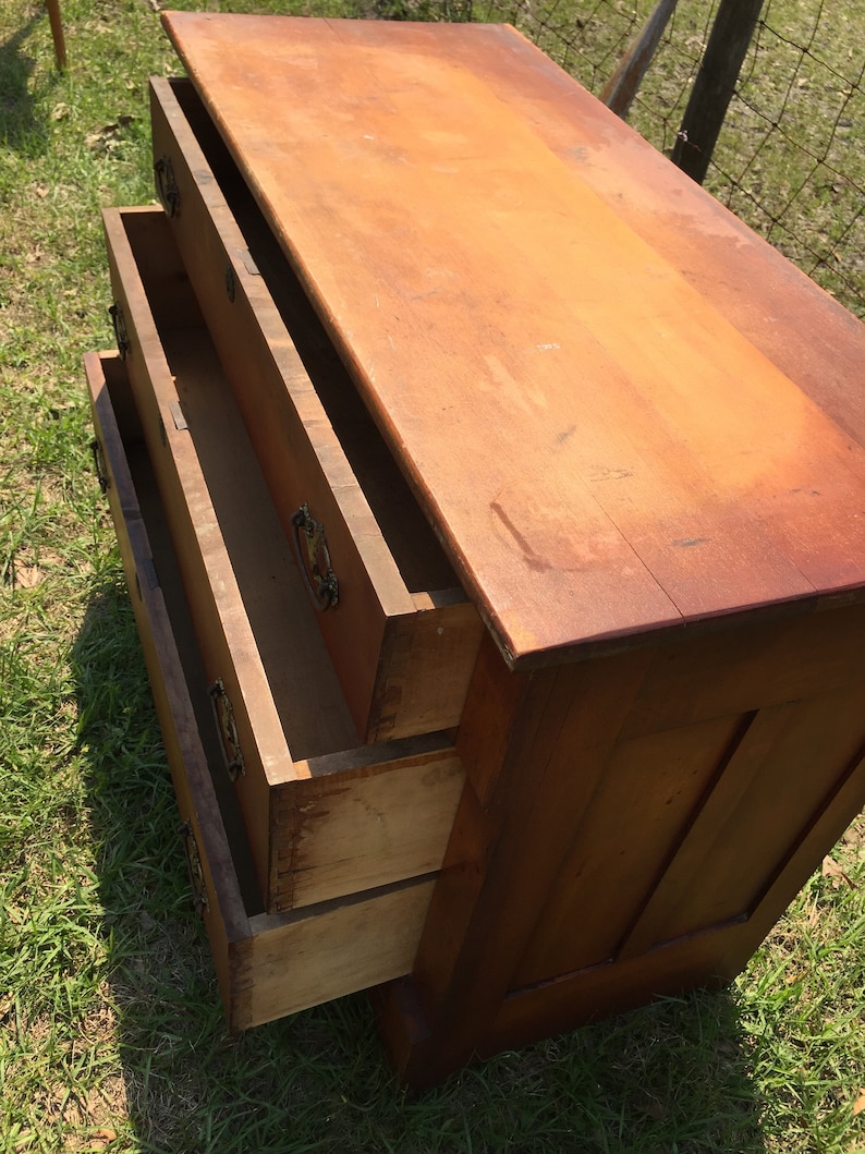 Antique solid wood Dresser, farmhouse furniture, chest of drawers, farmhouse decor, rustic, bedroom decor, solid wood, antique furniture, image 8