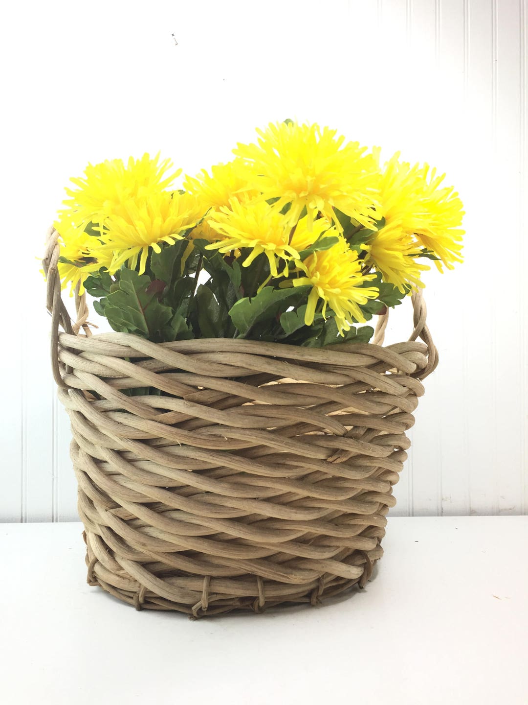 Vintage Basket Vintage Vine Basket Handled Basket Farmhouse Etsy