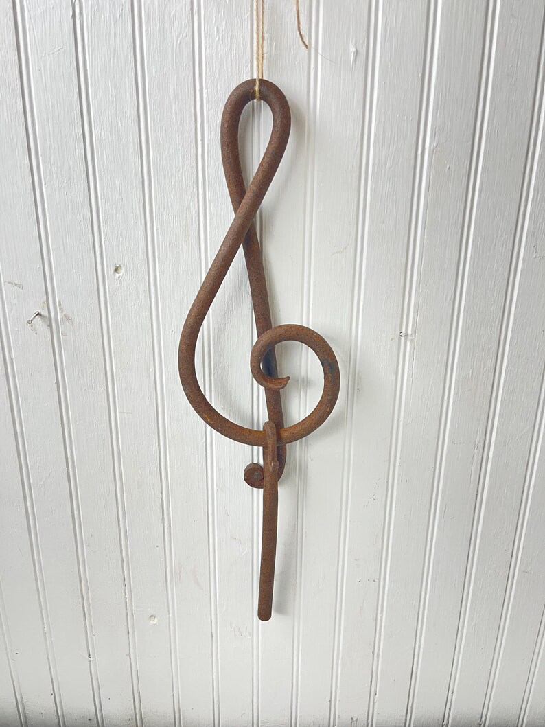 Rusty Clef Note Antique Dinner Bell, Treble Clef, Music Note Dinner Bell, Whimsical ...
