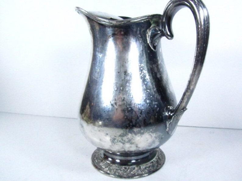 Silver water pitcher, water pitcher, jug, Henley silver, Oneida, serving, pitcher,entertaining image 4