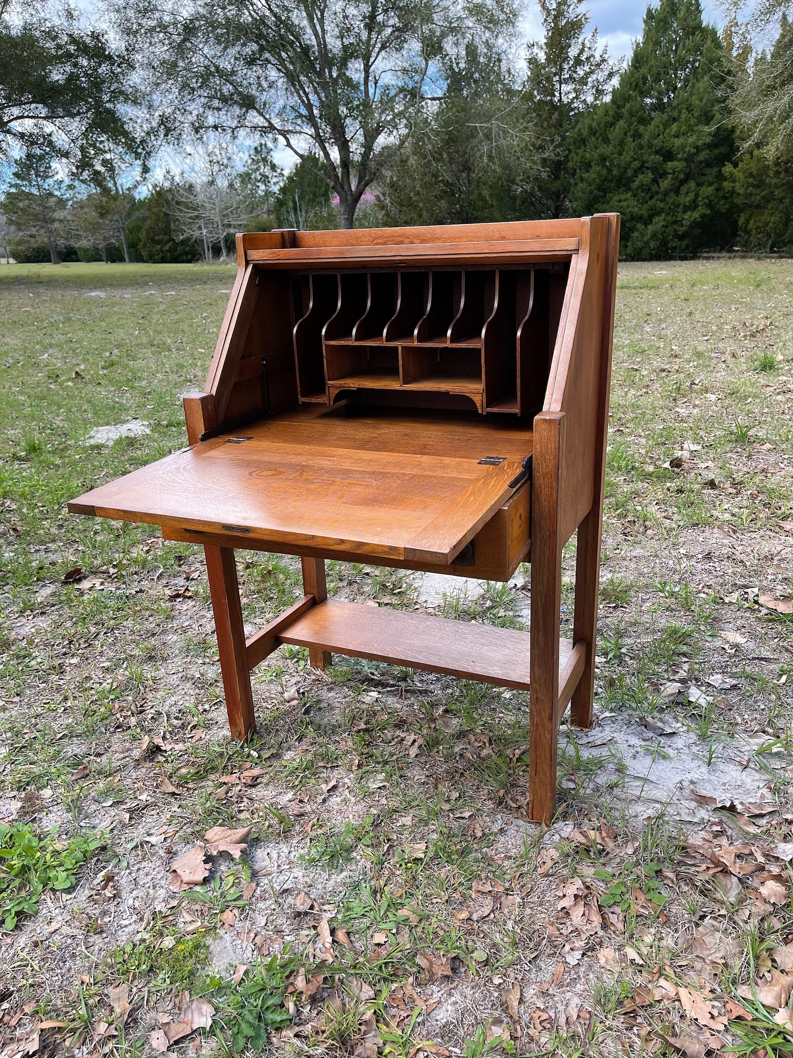 Antique Secretary Desk Mission Craftsman Style Life Time Etsy