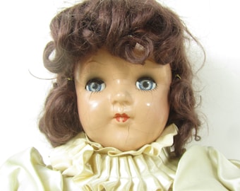 Composition Doll, Vintage toy, 1930s doll, vintage doll,handmade dress,vintage doll, collectible doll,