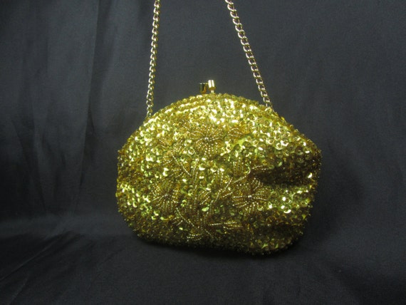 Vintage purse, sequins, beaded purse, purse, bag,… - image 4