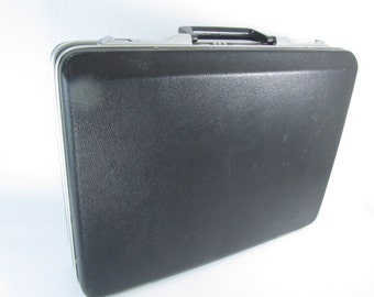 Vintage Briefcase, Attaché Case, Laptop Case, Office Accessories, Retro Briefcase,black,mad men