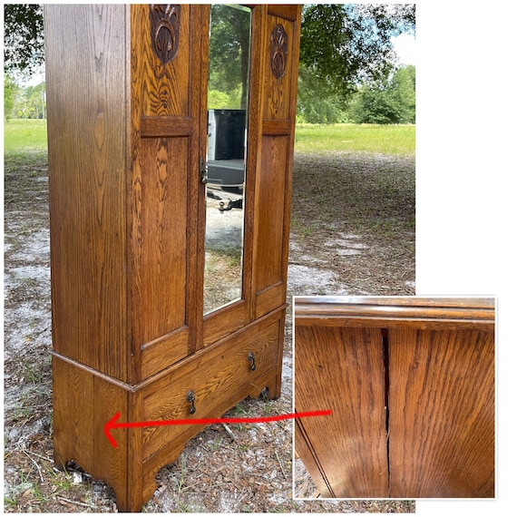 Antique Wardrobe Cabinet, Portable Furniture, Sharecropper Cabinet