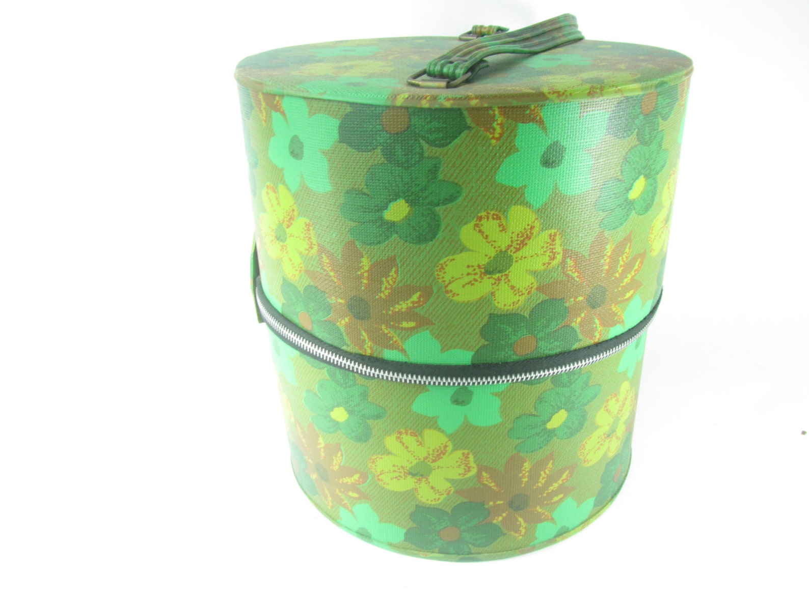 Hat Box Luggage Round Suitcase Mid Century Luggage Photo Etsy