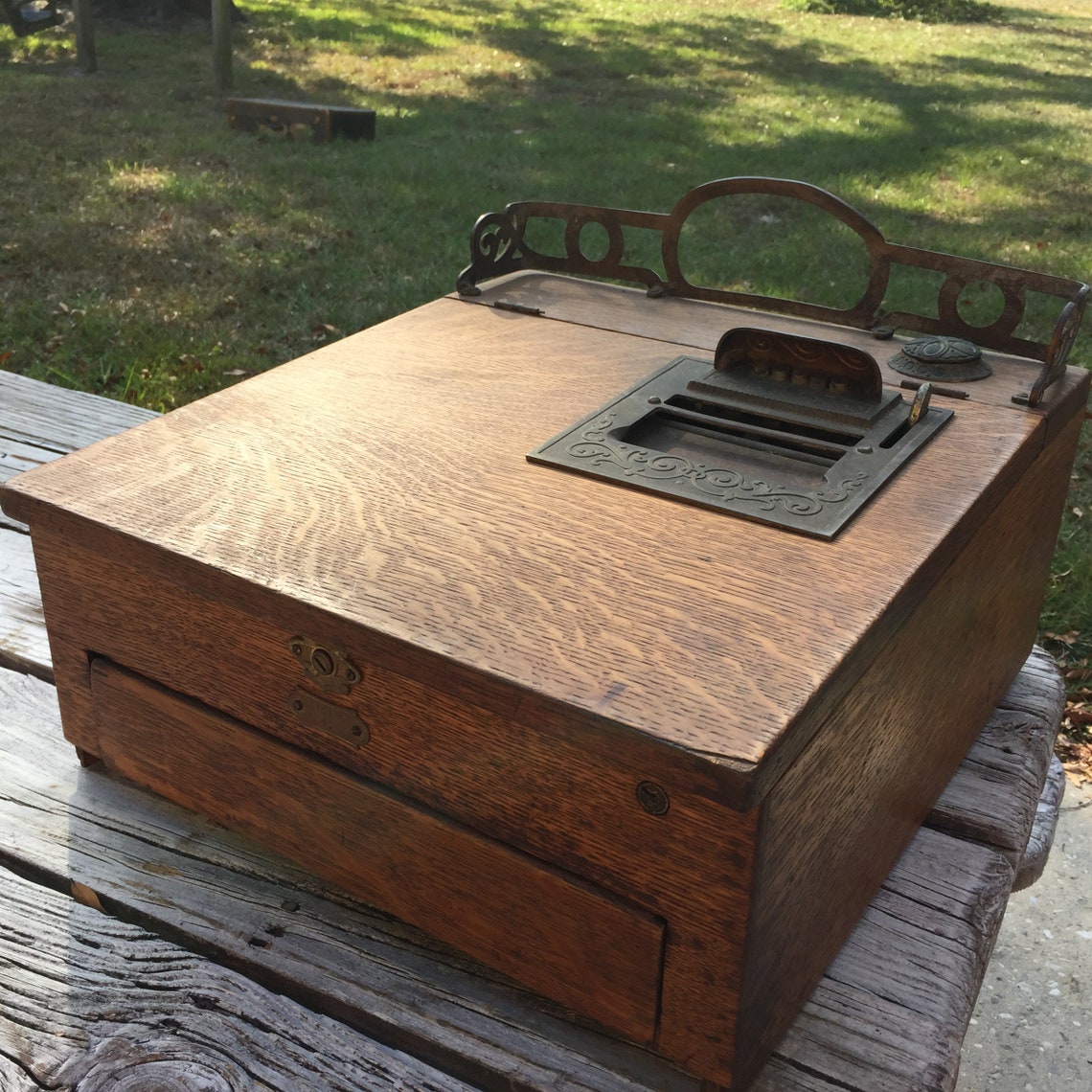Antique Cash Register Wood Cash Table Top Register Etsy