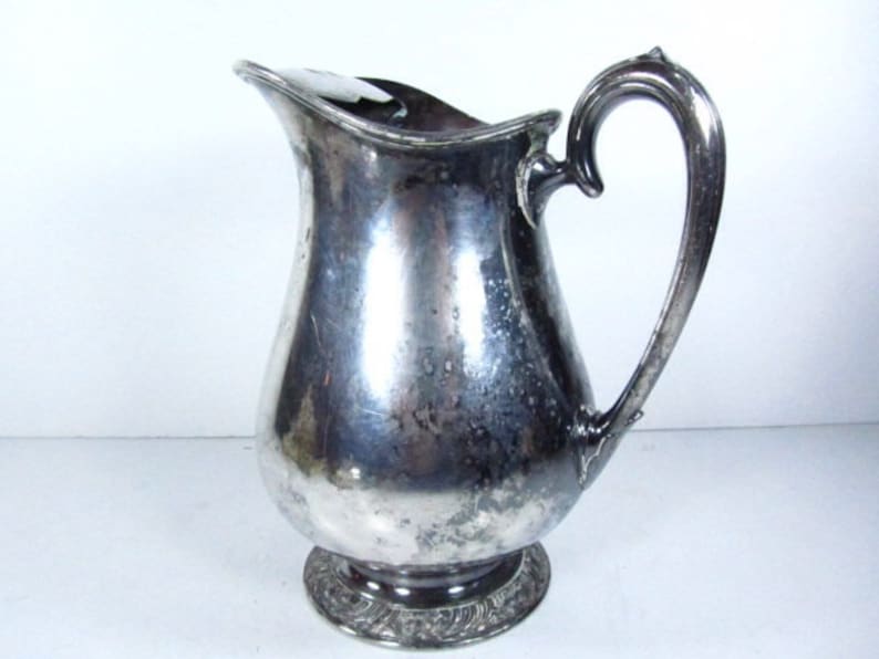 Silver water pitcher, water pitcher, jug, Henley silver, Oneida, serving, pitcher,entertaining image 3