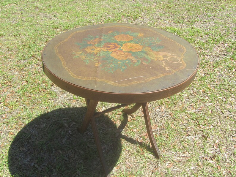 Vintage Side Table Tilt Top Table Fold up Side Table Card Etsy