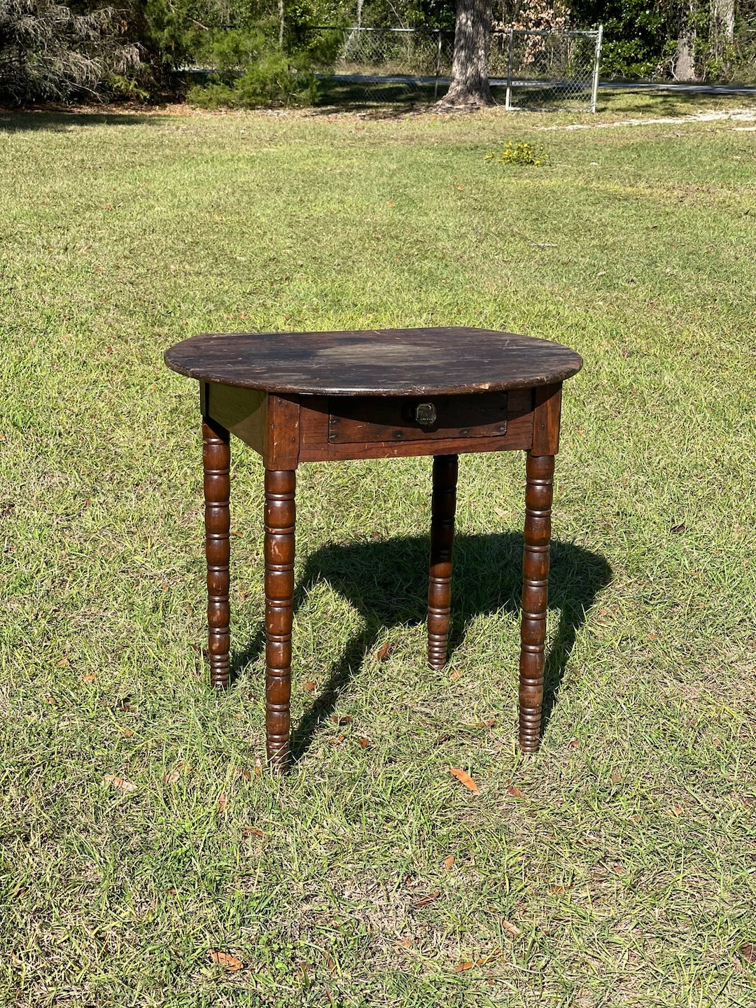 Antique Wood Side Table, Primitive Wood Furniture, Ooak Table, Handmade