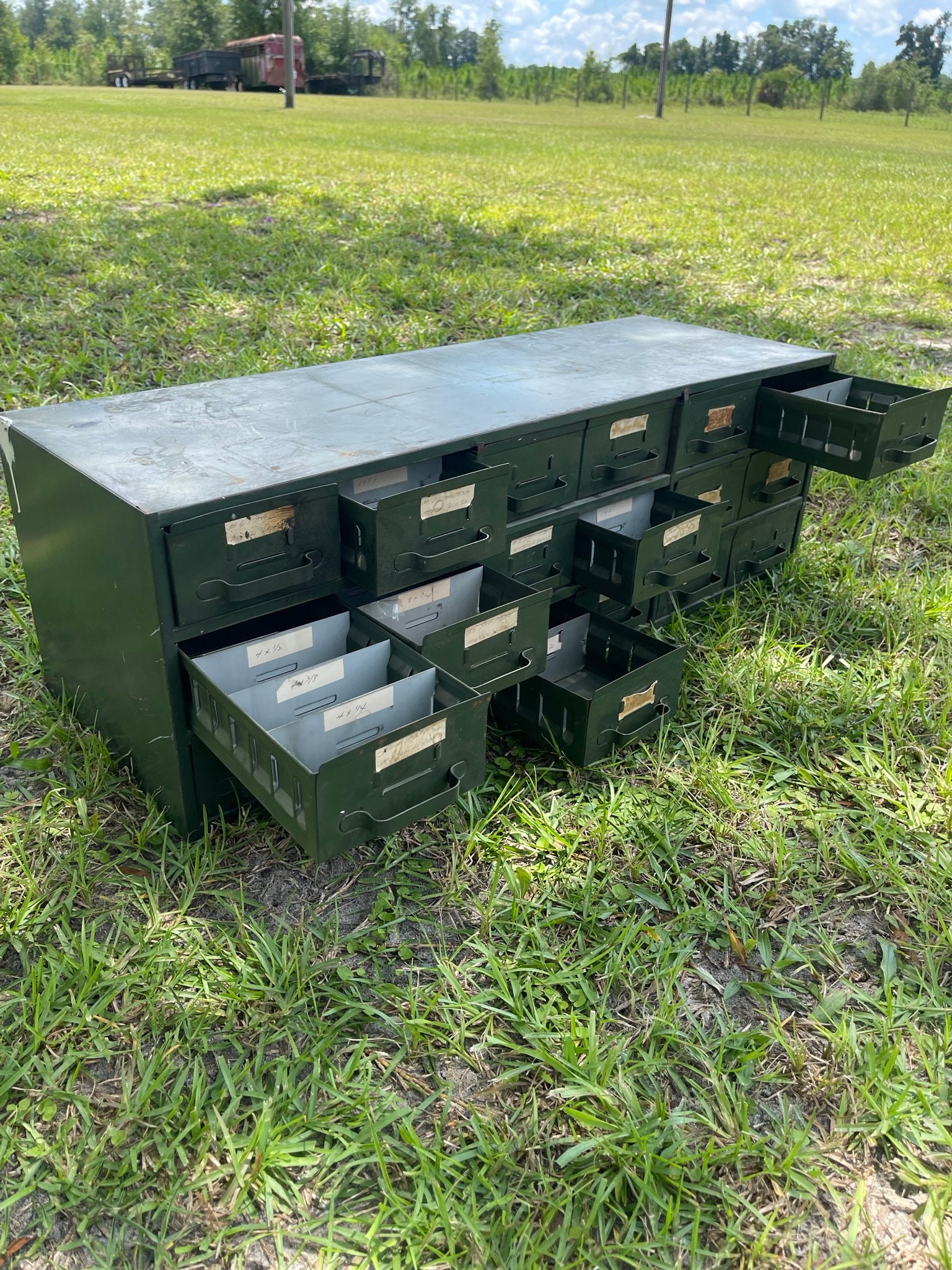 Metal Storage Drawer, Military Parts Cabinet, Metal Card Catalog ...