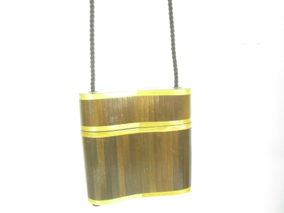 Vintage purse, mini purse, Bamboo purse, wood pur… - image 5
