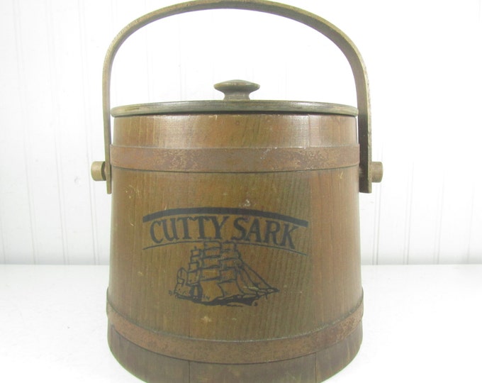 Cutty Sark Ice Bucket Firkin Style Ice Ice Bucket Retro Wood Etsy