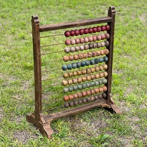 Large Abacus, vintage Mongolian abacus, Asian decor, antique calculator, Asian collectable, adding machine , wood balls,